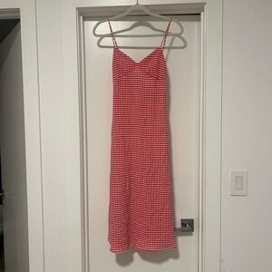 Mango Red Gingham Dress